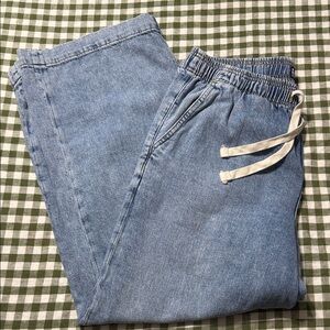 GAP Denim High-Rise Wide-Leg Pants - Light Blue